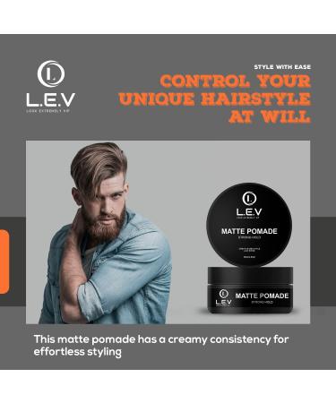 LEV Premium Barber Grade Hair Styling Matte Cream - Strong Hold Texturizing Cream for Men | Ideal for Long Hair & Hair Textures - Buy Online on GoSupps.com