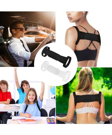 TOYMIS Posture Corrector Back Brace - Adjustable Upper Back Support for Men & Women | Breathable Design Relieves Fatigue (Black White) - International Shipping - Buy Online on GoSupps.com