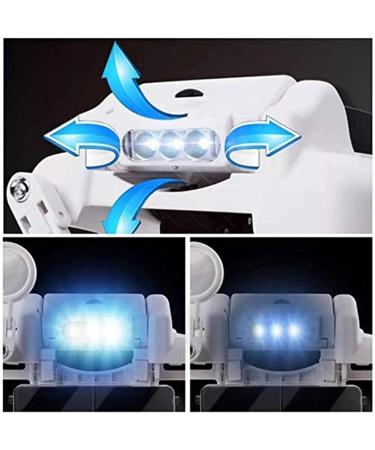 Lighted Head Magnifying Glasses Visor Headset with Light Headband Magnifier Loupe Hands-Free for Close Work Crafts Reading Repair Jewelry 5 Interchangeable Lenses - Buy Online on GoSupps.com