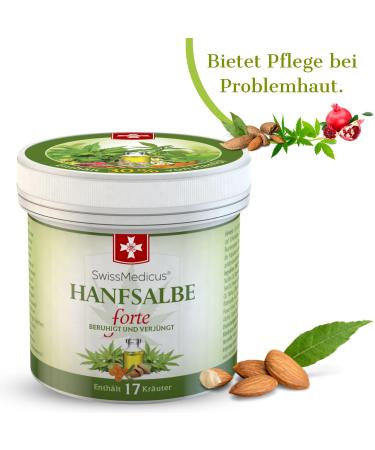 Swissmedicus Hemp Ointment Forte - 30% Hemp Oil for Acne Eczema & Psoriasis - Natural Vegan 125ml Remedy for Problematic Skin - Buy Online on GoSupps.com