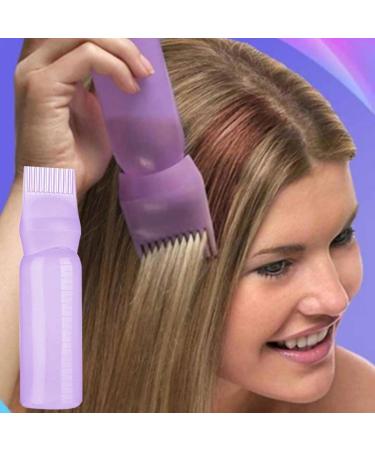 Hair Dye Bottle 160ML Shampoo Bottle Hair Comb Applicator Bottle Brush Bottle for Hair Dyeing Tool Purple Colouring Tools Accessories - Buy Online on GoSupps.com