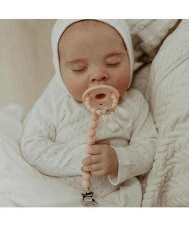 Lulababe Stage I Ballet Slippers + Sugar Swizzle Pacifier and Clip Set - 2 Pacifiers + 1 Clip - Soft Silicone Matching Holder for Infant Boys and Girls - Buy Online on GoSupps.com