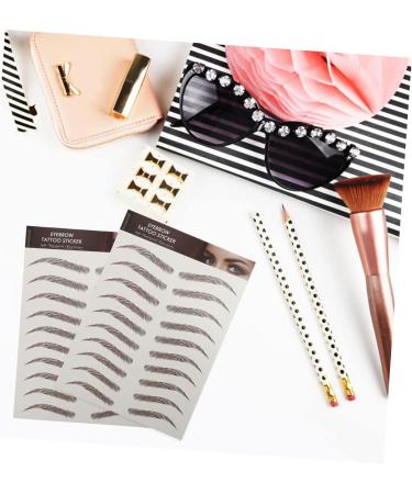 FOMIYES 9 Sheets Waterproof Eyebrow Stickers Fake Eyebrow Sticker Eyebrow Tattoos Stickers 6d Artificial 1 count (Pack of 1) Brown - Buy Online on GoSupps.com