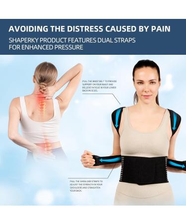 Back Brace Posture Corrector for Men & Women - Adjustable Full Support for Scoliosis & Pain Relief - Small Black - Buy Online on GoSupps.com