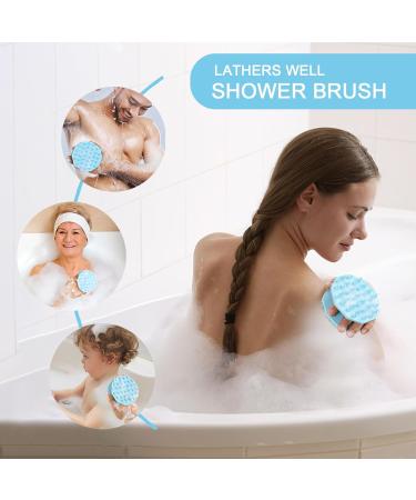 2-in-1 Scalp Massage Brush & Peeling Body Brush for Hair Growth - Soft Silicone Suitable for All Skin Types Blue - Perfect for Kids Women & Men (10.5cm) - Buy Online on GoSupps.com