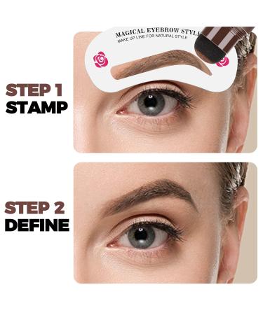 Buy Eyebrow Stamp Stencil Kit - 34 Reusable Stencils for Perfect Waterproof Eyebrow Makeup (Dark Brown) - International Shipping - Buy Online on GoSupps.com