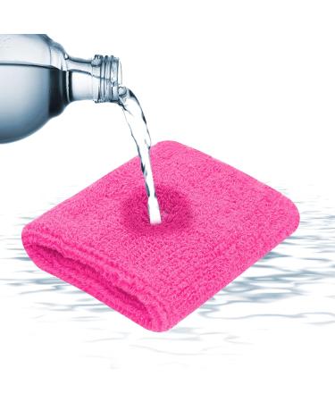 Shop Soft Cotton Piece Sweatband Set | Fitness Headband & Bracelet for Men & Women - Perfect for Running in Pink - Buy Online on GoSupps.com