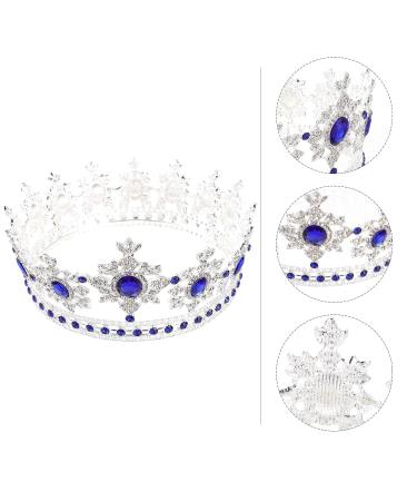 Beaupretty Baroque Bride Crown - Blue Silver Rhinestone Queen Tiara for Wedding - Buy Online on GoSupps.com