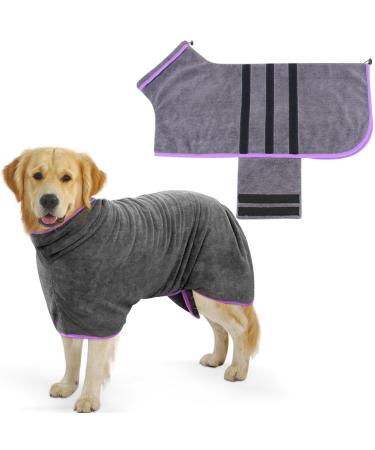 Newtic Dog Stirded Dog Bradge Out of Microfiber absorbent dog bathrobe dogs towel with Velcro fastener and adjustable shrinkage for dogs and cats medium and small (m)