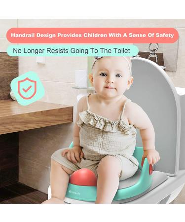 Enteenly Potty Training Seat for Kids | Toddler Toilet Seat with Higher Splash Guard, Handles, and Backrest | Sturdy Trainer Ring for Boys & Girls (1-8 Years) up to 165lbs - Buy Online on GoSupps.com