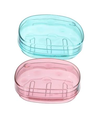 Ciieeo 2pcs Soap Dish Holder Container Box Portable