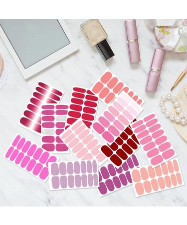 YECIRALA Pink Gel Nail Wraps - 280 Pcs Full Nail Stickers for Women - Solid Gel Strips for Girls - Stick On Nails Designs - Buy Online on GoSupps.com