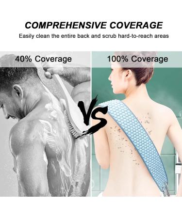 37 Exfoliating Back Scrubber with Handles - Body Exfoliator Bath Tool for Deep Exfoliation - Men & Women (Blue) - Buy Online on GoSupps.com
