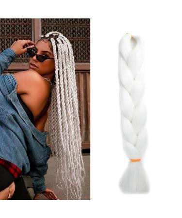 Gairyan Jumbo Braids Extensions Braid Art Hair 1 Pieces 100g Braiding Hair 60cm Ombre Synthetics Braids Afro Hair for Box Crochet Braids (white) 60 cm (1 piece) White - Buy Online on GoSupps.com