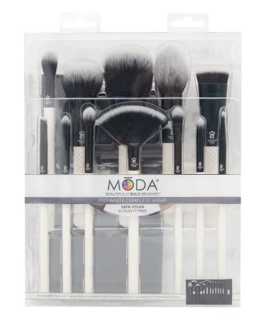 MODA Pro Full Face 13PC Makeup Brush Set - White | Travel Pouch Included | Perfect for Flawless Makeup Application - Buy Online on GoSupps.com
