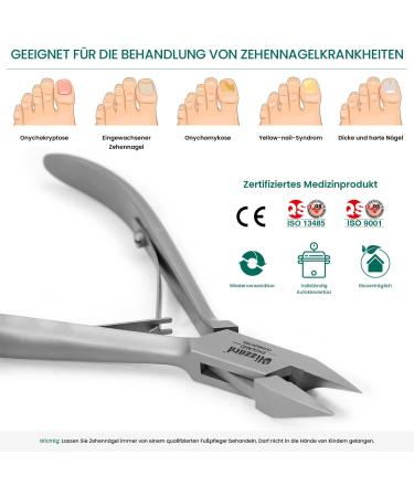 German Forged Ingrown Nail Clippers for Men - Professional 5 inch Toe Nail Cutter Set - Hospital Grade Podiatrist Nipper Kit - Buy Online on GoSupps.com