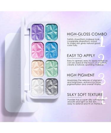 KYDA 8 Colors Face Highlighter Palette - Macaroon Colorful Illuminator for High Glossy Finish - Silky Smooth Powder Makeup for Face - Buy Online on GoSupps.com
