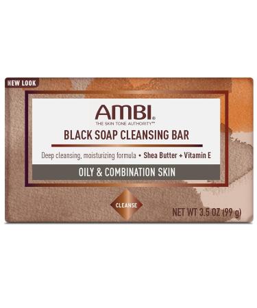 Ambi Skincare Black Soap with Shea Butter 3.5 Oz - Gentle Cleansing Bar for Smooth Skin (1 Pack) - Buy Online on GoSupps.com