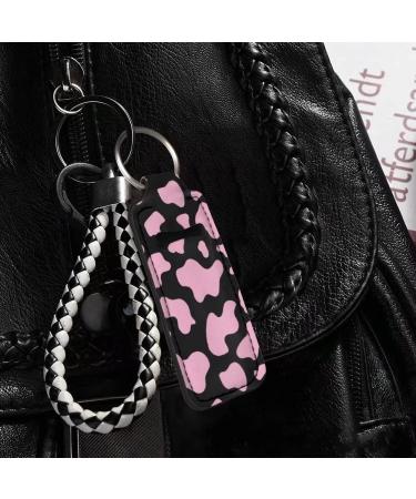 FKELYI Black Leopard Print Chapstick Holder Keychain - Portable Lip Balm Sleeve Pouch for Travel - Buy Online on GoSupps.com