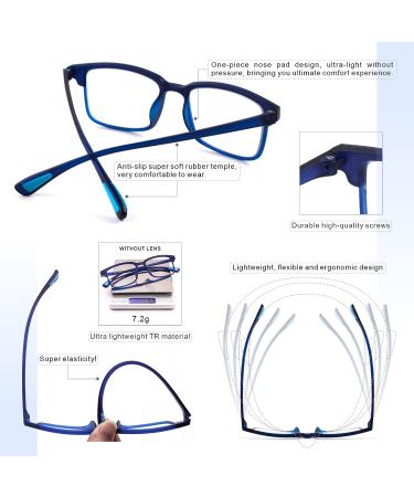 CARA 2 Pack Progressive Multifocus Reading Glasses | Blue Light Blocking Computer Readers | Flexible TR90 Frame | Workspace for Near Range (C1 2.00 Diopters) - Buy Online on GoSupps.com