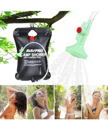 RISEPRO Solar Shower Bag 5 Gallons/20L with Temperature Indicator - Hot Water 45C for Camping, Hiking, Climbing | C1004 - Buy Online on GoSupps.com