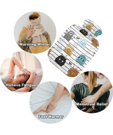 Naanle Stripes Monster Hot Water Bottle 2L - Large Transparent Cover for Pain Relief & Heat Therapy | Ideal for Bed & Hand/Foot Use - Buy Online on GoSupps.com