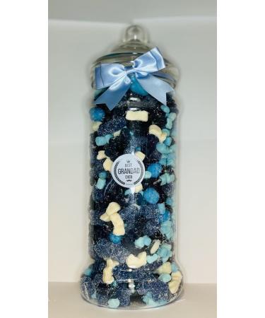 Best Grandad Ever Filled Blue Pick N Mix Gummy Sweet Victorian Jar Gift Present 2.5l