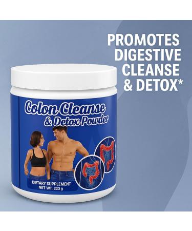 Colon Cleanse & Detox Powder | Dietary Supplement Drink Mix with Fiber & Natural Ingredients | 225 g Jar | Daily Wellness & Digestive Support - Buy Online on GoSupps.com