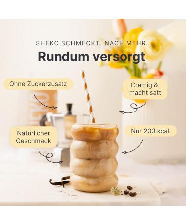 Sheko Coffee Meal Set Shake - 25 Creamy Iced Coffee Shakes 200kcal Gluten-Free Diet Shakes for Weight Loss | 450g Pack - Buy Online on GoSupps.com