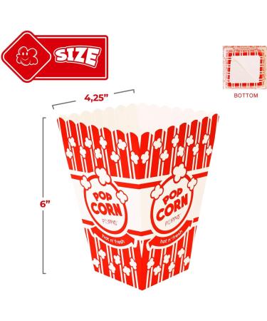 Poppy's Large Popcorn Boxes 100 Pack 46 Oz Concession-Grade Popcorn Buckets Popcorn Machine Accessories for Popcorn Bars Movie Nights Concessions - Buy Online on GoSupps.com