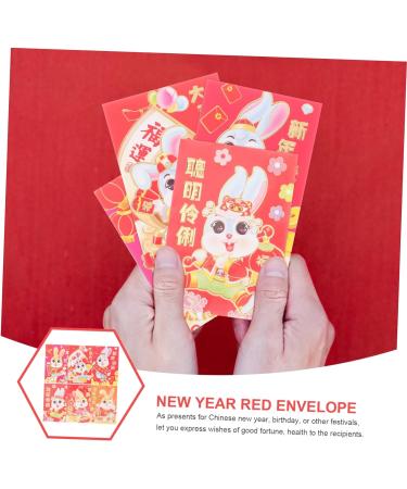 ABOOFAN 270 Pcs Zodiac Rabbit Envelope Chinese Red Envelopes Ceremony Red Packet Chinese New Year Red Envelopes Chinese Style Red Envelope New Year Hong Bao Bunny Purse Paper Money Festive Assorted Colorx5pcs 11.5x8cmx5pcs - Buy Online on GoSupps.com
