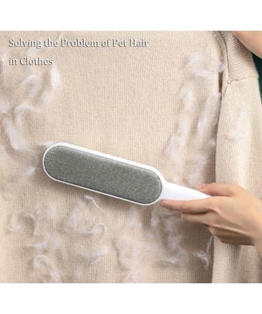 Cat Hair Remover & Pet Lint Brushes - Self-Cleaning Double-Sided Loose Hair Catcher for Dogs & Cats | Effective Hair Cleaner for Clothes Sofa & Carpet (White - Buy Online on GoSupps.com