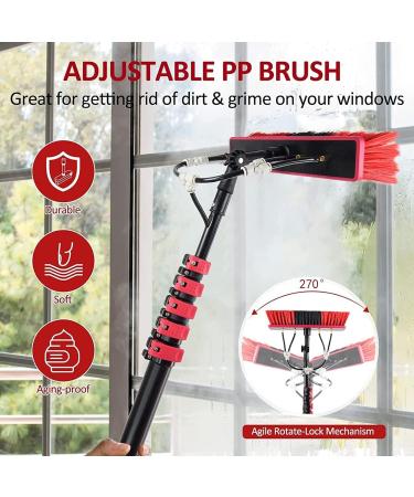 Water Fed Pole Kit Window Cleaning Pole Water Fed Telescopic Brush/Extendable Cleaner Conservatory Roof Suitable for Car Indoor Outdoor High Windows (5.4m/18ft 55cm) - Buy Online on GoSupps.com