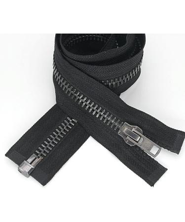 22 Inch Heavy Duty Black Nickel Metal Jacket Zipper - SHUNLI | Sewing Crafts & Replacement Zipper for Jackets, Coats, Bags & Luggage - Buy Online on GoSupps.com
