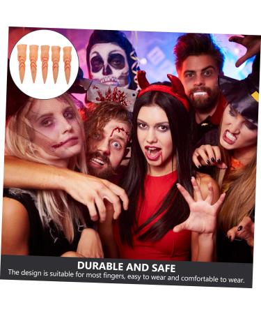 DIKACA False Witch Fingers Halloween Props Finger Nail Covers Cosplay 5pcs False Nail Set Manicure Skeleton Plastic Halloween Finger Lights Halloween Finger Tips As Shown 1 9.5x2.5cm - Buy Online on GoSupps.com