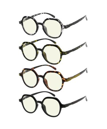 Eyekepper 4-Pack Reading Glasses Blue Light Blocking Small Lens Computer Glasses Readers Women +1.75 Blue Light Blocking-b40-4 Pairs 1.75 x