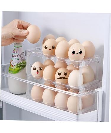 GLEAVI 2pcs Egg Grid Eggs Plastic to Go Containers Egg Organizer Plastic Egg Holder Dispenser Refrigerator Transparentx2pcs 22.3X16.2X10.1CMx2pcs - Buy Online on GoSupps.com