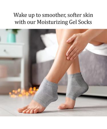 Moisturizing Heel Socks with Soft Gel Lining - Reusable Foot Moisturizer for Dry Cracked Feet - Pack of 2 - Buy Online on GoSupps.com