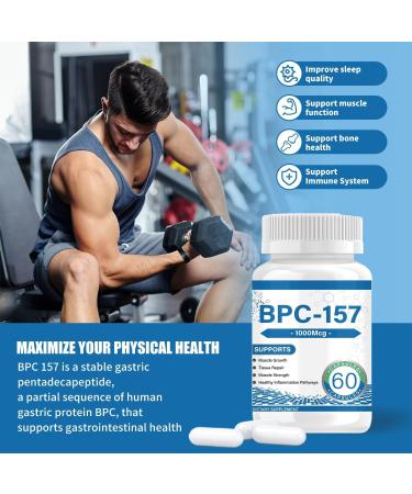 BPC 157 Peptide Capsules - 1000mcg 60 Capsules BPC-157 Protective Compound for Muscle Workout Recovery Non-GMO Dairy Free Gluten Free - Buy Online on GoSupps.com
