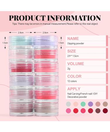 Dipping Powder 12 Colors Kit for DIY Nail Art No Need for Lighting Simple Operation Long Lasting for Beginner Nail Salon Home color10 - Buy Online on GoSupps.com
