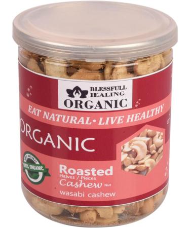 Blessfull Healing Organic Natural Vegan Wasabi Roasted Halves/Pieces Cashew Nuts Crunchy Kaju 250 Gram - Buy Online on GoSupps.com