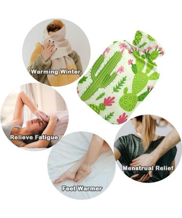 NAANLE 2L Cartoon Cactus Hot Water Bottle - Pain Relief for Menstrual Cramps Hand & Foot Heat Therapy | Transparent Design - Buy Online on GoSupps.com