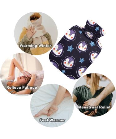 Naanle Galaxy Penguins Astronaut 2L Hot Water Bottle | Pain Relief & Heat Therapy | Transparent Cover for Bed & Hand/Foot Use - Buy Online on GoSupps.com
