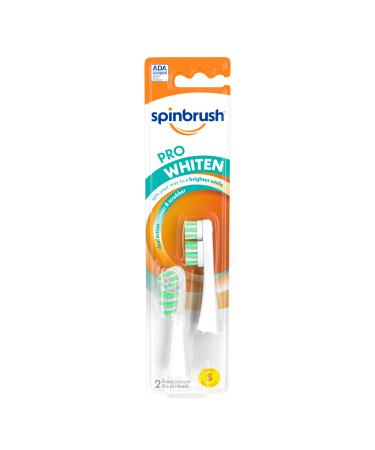 Spinbrush Pro Whiten Replacement Heads Medium Bristles For Battery Toothbrush 2-Pack