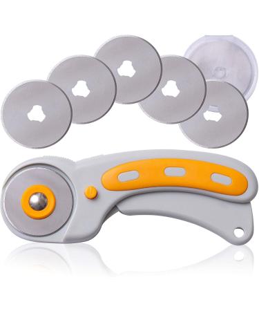 WA Portman Rotary Cutter Set with Blades - 45mm Rotary Cutter with Safety Lock - 5 Extra SKS-7 Steel Rotary Fabric Cutter Blades - Fabric Cutter Wheel for Sewing - Fabric Rotary Cutter Blades 45mm - Buy Online on GoSupps.com