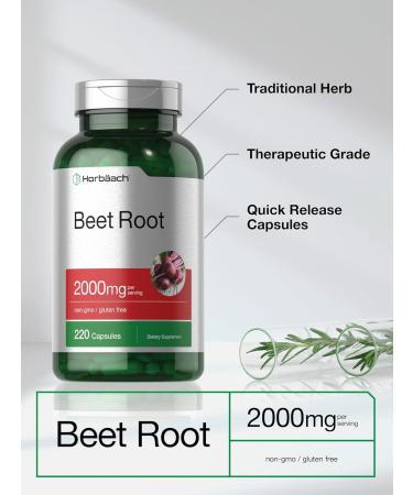 Horb ach Beet Root Powder Capsules | 220 Non-GMO Gluten Free Pills | Herbal Extract Supplement for Energy & Wellness - Buy Online on GoSupps.com