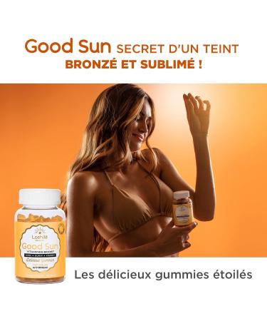 Lashil Beauty - Good Sun - Food Supplements - Self-Tanning and Sun Preparer - Proven Effectiveness - Made in France - Vitamin E Beta-Carotene Vitamin A - 60 Gummies - Buy Online on GoSupps.com