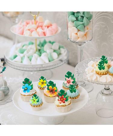 Buy Catelves 80 Pieces Edible Cake Decorations - Tropical Flowers for Wedding & Hawaii Jungle Theme - Buy Online on GoSupps.com