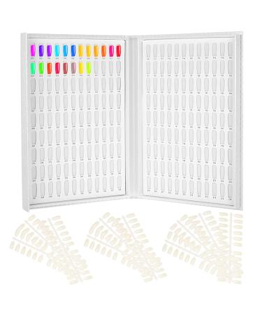 Anself Nail Gel Polish Display Chart with 216 Colors & 240 Tips - Nail Art Salon Set White - Buy Online on GoSupps.com