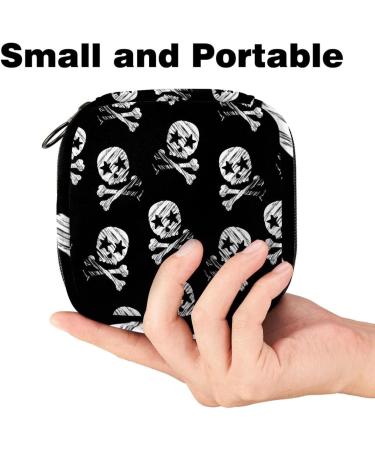 Buy Stylish Napkin Storage Bag - Star-Dead Head Design | Portable Period Bag for Women & Teens | Menstrual Cup Pocket & Breastfeeding Pillow Holder - Buy Online on GoSupps.com